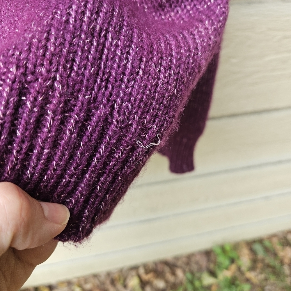 UGG Lylah rollneck sweater purple metallic wool blend oversized small - Picture 7 of 9